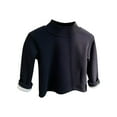 thumbnail image 3 of Swuxness Toddler Fleece Long Sleeve Shirt, Toddler Fall Tops, Kids Solid Color Round Neck Fleece Warm Pullover Shirt for Boys and Girls Black, 3-4 Years, 3 of 4