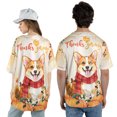 thumbnail image 5 of Happy Thanksgiving Corgi with Turkey Pumpkins Autumn Vibes All Over Print 3D Baseball Shirt Welsh Corgi Dog Lover Gifts Idea Softball Sport - 12018, 5 of 6