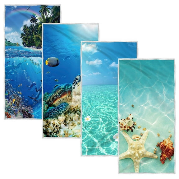 Microfiber Oversized Lightweight Beach Towel, 30" x 60" Extra Large Thin Sand Free Towels, Travel Swim Pool Yoga Gym Camping, for Adults Women Men Beach Accessories Vacation Gift