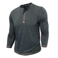 thumbnail image 2 of AZoiNM Men's Henley Neck Long Sleeve T-Shirt Soft Stretch Slim Fit 4 Button Placket Casual Top, 2 of 6