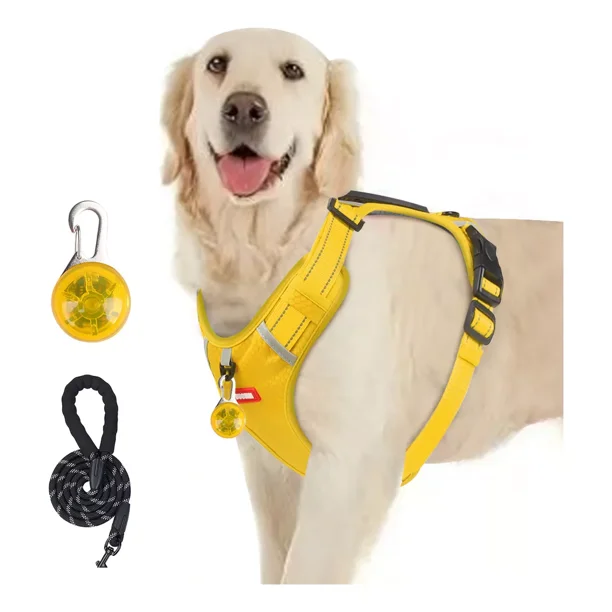 Pechera Arnés Reflectante Para Perros Con Correa Y Luces Led