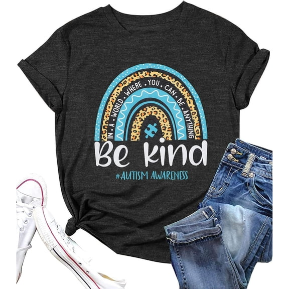 Autism Awareness Shirts Women Autistic Support Shirt Mental Health Top Puzzle Piece Special Education Teacher Tee