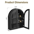 thumbnail image 2 of Wirrytor Black Arched Wall Cabinet with Glass Door, Hanging Bathroom Shelf, Medicine Wall Mounted Cupboard, Farmhouse Over the Toilet Cabinet, 2 of 8