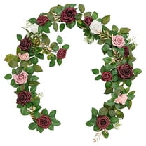 HCTSHG Artificial Rose Garlands, 5.9 FT Flower Floral Vine for Wedding Arch Aisle Table Runner Centerpieces Backdrop Patio Decorations