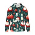 thumbnail image 3 of Sudadera con capucha para hombre, informal, con cordón, estampado navideño, deportiva, blusa de poliéster, 3 of 4