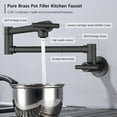 thumbnail image 4 of Folding Stretchable Pot Filler Faucet with Double Joint Swing Arms, Single Hole Wall Mount Brass Pot Filler Kitchen Faucet, 4 of 7