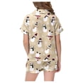thumbnail image 4 of GDREDA Pyjamas pour Filles Ensemble de Pyjama de Noël à Imprimé Classique Col Boutonné Manches Courtes & Shorts (Bleu, 8-9 Ans), 4 of 6