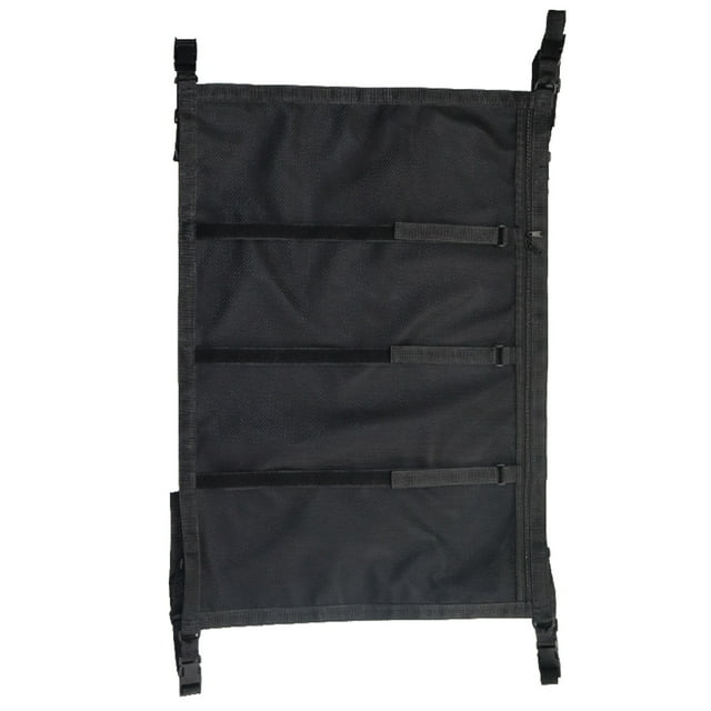 Adjustable Foldable Car Ceiling Net Pocket Space-Saving Cargo Roof Storage Bag Toys Organizer Automobile RV Trucks Travel Mesh Black Nylon