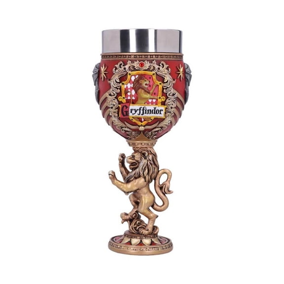 Harry Potter Gryffindor Hogwarts Goblet, Hand-Painted Collectible Chalice with Stainless Steel Insert by Nemesis Now, Officially Licensed Cup