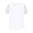 thumbnail image 6 of Ohufall Womens Tops! Women Summer Sexy Regular Lace Short Sleeve Women Short Sleeves Top Blouse Shirt, 6 of 6
