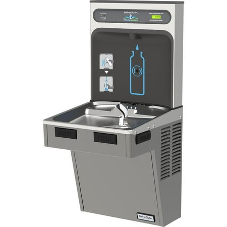 

Elkay Halsey Taylor HydroBoost Bottle Filling Station & Single ADA Cooler Filtered 8 GPH Platinum Vinyl