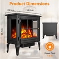 thumbnail image 2 of Waleaf 24" Freestanding Electric Fireplace Heater Stove with Remote Control, Adjustable 3D Flame Brightness & Tip-Over Protection, 750W/1500W Portable Indoor Space Heater for Indoor Use, 2 of 8