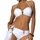 thumbnail image 1 of Conjunto de 2 piezas para mujer, traje de baño acolch con aros, cintura baja, fruncido, 1 of 3