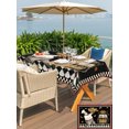 thumbnail image 4 of Outdoor Tablecloth with Umbrella Hole & Zipper, Black Chef Rectangle Tablecloth 60x84 Inch, Kitchen Cooking Baking Black White Plaid Patio Table Cover Waterproof Table Cloth for Picnic/Party, 4 of 7