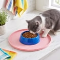 thumbnail image 2 of Round Silicone Pet Food Mat - Waterproof Dog & Cat Feeding Mat with High Lip to Prevent Spills & Protect Floors (Pink, 7''Dia), 2 of 6