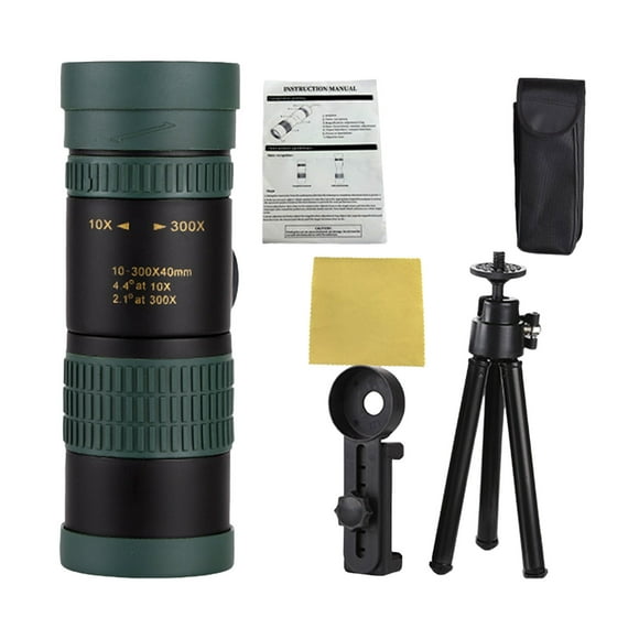 10 300X40 Telescopio Monocular Portátil De Gran Aumento 2025 Nuevos Monoculares Para Adultos De Gran Potencia Con Soporte Para Smartphone Y Trípode Telescopio De Mano Para Observación De Aves Y Send