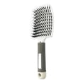 thumbnail image 1 of Peine de masaje de cabeza de cepillo de pelo de cerdas de jabalí curvo para hombres para peinado de peluquería, 1 of 2