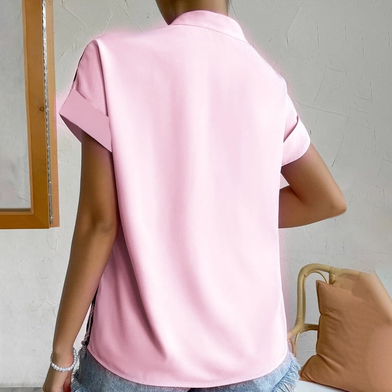 CATHY Women's Summer Tops – Petal Sleeve Crewneck Blouse For Casual Or Dressy Outfits