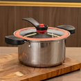 thumbnail image 4 of 3.5L Stainless Steel Pressure Cooker,Non-stick Interior,Multi-functional Slow Cooker for Stewing and Steaming,Open Flame Safe,Stylish Kitchen Cookware in Red or Silver, 4 of 7
