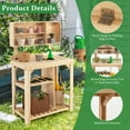 thumbnail image 3 of Costway Garden Potting Table Outdoor Potting Bench Wooden Workstation w/Storage Shelf, 3 of 10