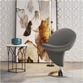 thumbnail image 2 of JERFIT Modern 360 Swivel Accent Chair, Grey Wool Blend Fabric Upholstered Lounge Chair with Chrome Metal Base for Living Room, Office, 2 of 5
