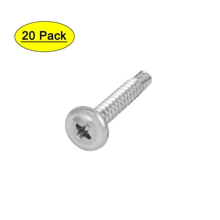 

Uxcell M4.8 x 32mm Thread Metal Round Head Self Drilling Tek Screws (20-pack)