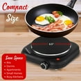 thumbnail image 5 of Brentwood Single-Cast-Iron 1,100-Watt Countertop Electric Burner Hot Plate with Temperature Control and Power Indicator Light, Black, TS-331BK, 5 of 7