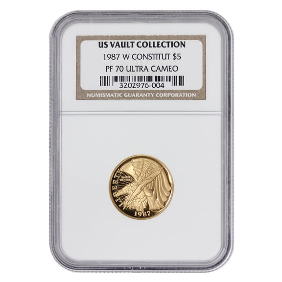 1987-W $5 Gold Constitution Bicentennial NGC PF70 Ultra Cameo U.S. Mint Coin