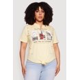 thumbnail image 2 of Women's Plus Size Distressed London Graphic Knot Front Tee, 2 of 4