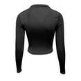 thumbnail image 4 of Tittly Button Down Shirts Womens Shirts Women's Long Sleeve Button Down Ruched Crop Top Shirts Going Out Tops Slim Tops Going Out Tops Long Sleeve Shirts for Women Black S, 4 of 7