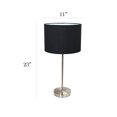 thumbnail image 2 of Simple Designs Brushed Nickel Stick Lamp with Fabric Shade, 2 of 4