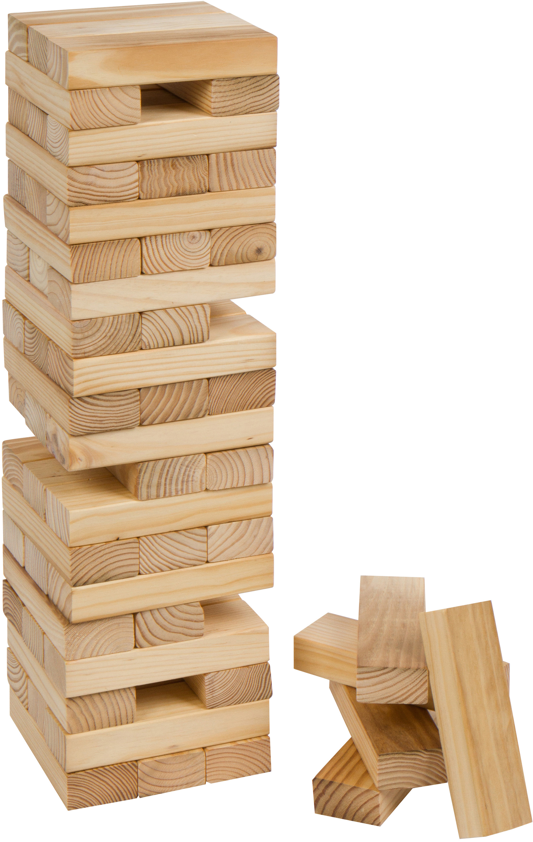 60 Piece 2' Tall Giant Wooden Stacking Puzzle Game with Carry Case