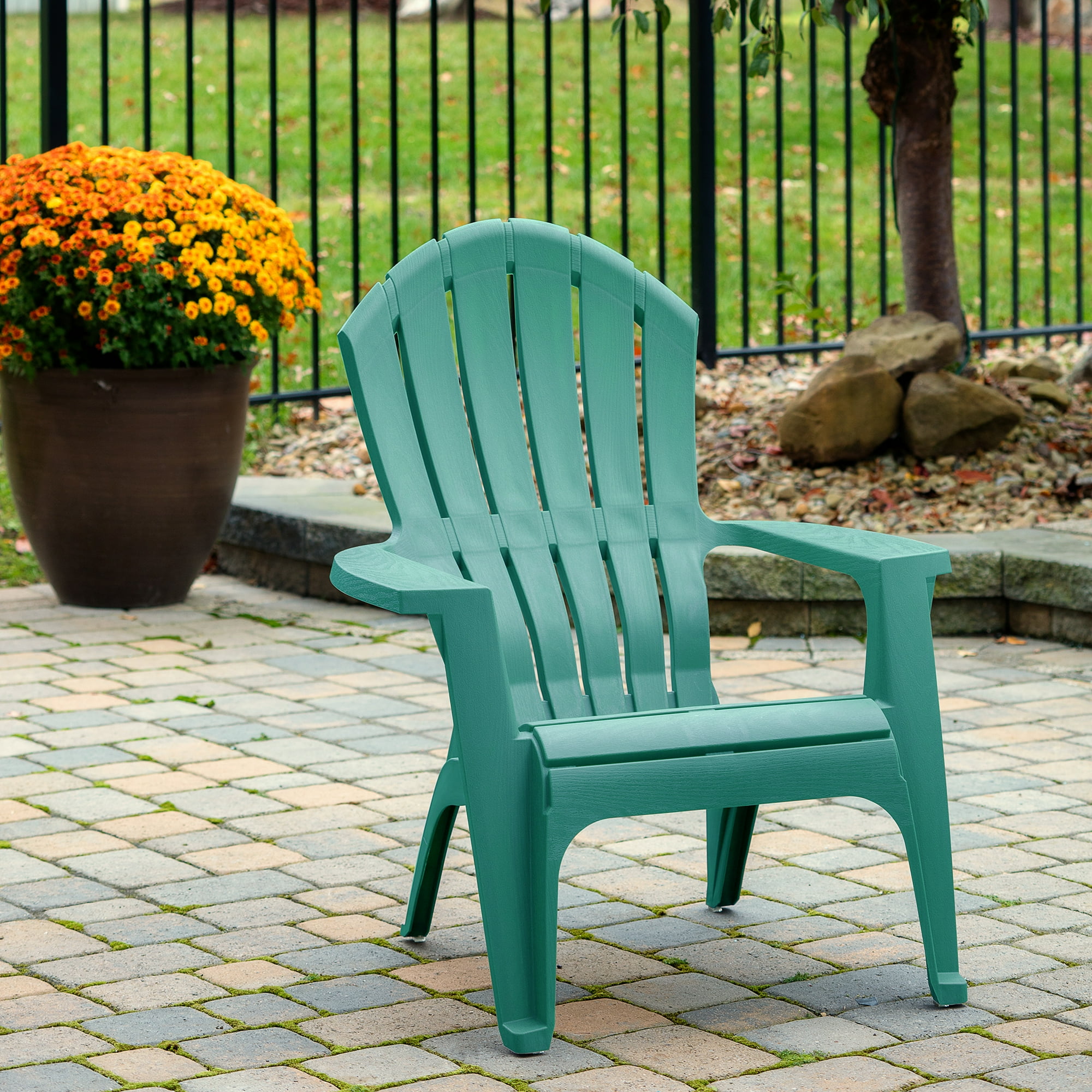 Adams Manufacturing Realcomfort Outdoor Resin Adirondack Chair Teal Walmart Com Walmart Com