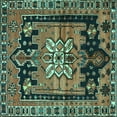 thumbnail image 1 of Ahgly Company Indoor Square Persian Turquoise Blue Traditional Area Rugs, 8' Square, 1 of 4