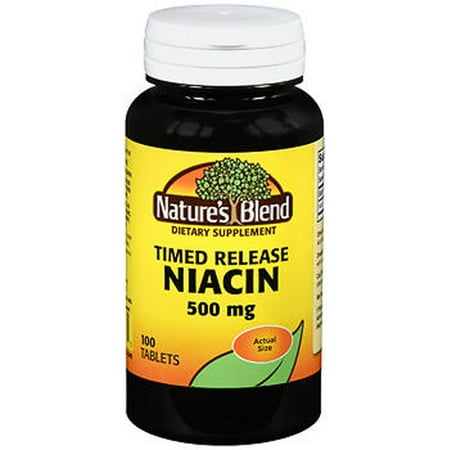 Nature's Blend Niacin Dietary Supplement Tablets, 500 mg, 100 Count
