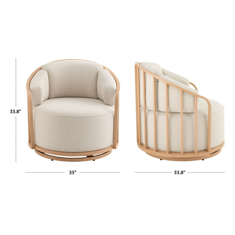 Better Homes Gardens Lillian Swivel Birdcage Chair Cream Linen Walmart