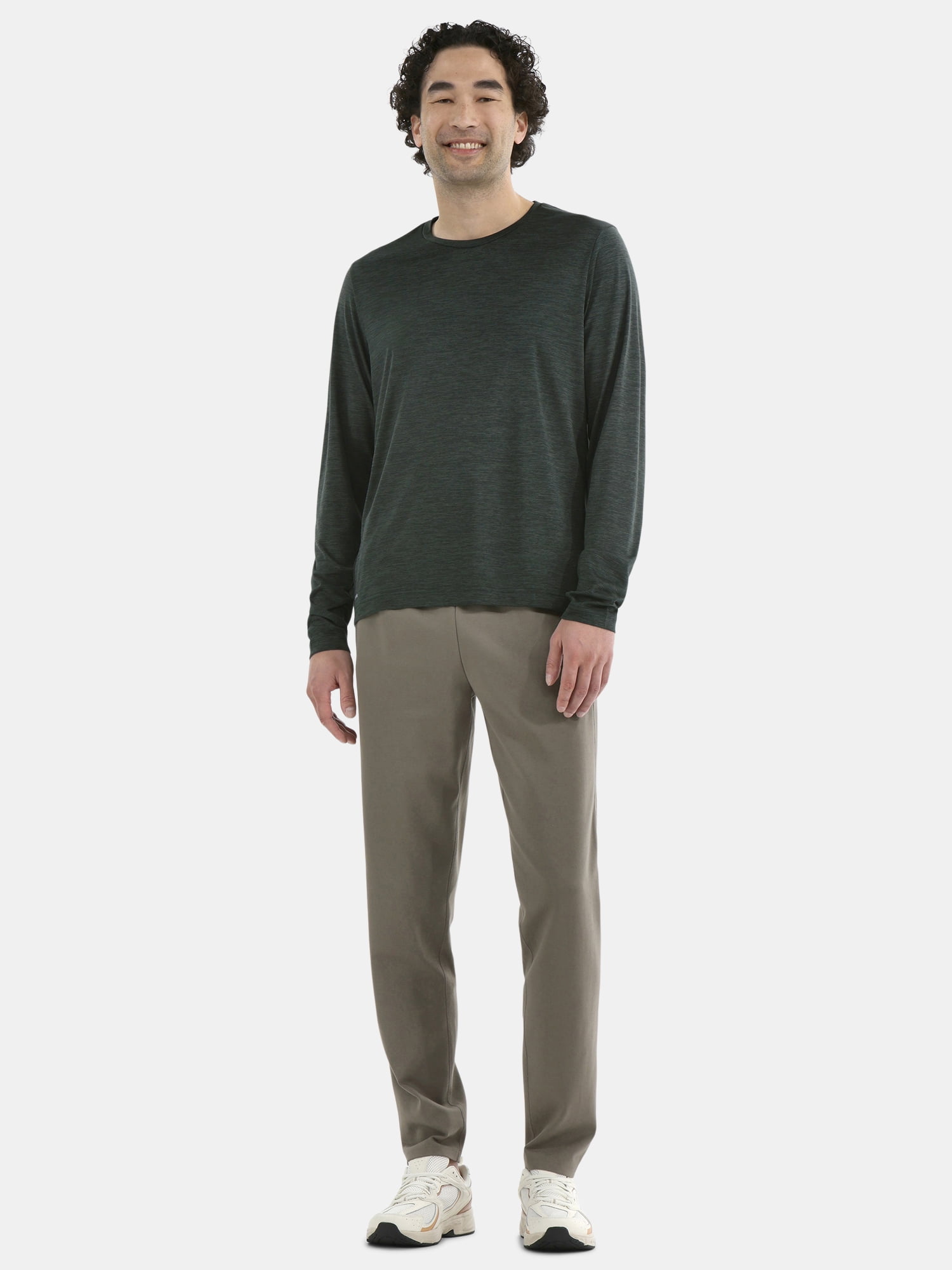 Athletic Works Men's Jersey Tee with Long Sleeves, Sizes XS-5XL