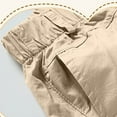 thumbnail image 4 of Short Cargo Ample Garçon Jambe Droite Short Cool Poche à Rabat Lettre Patchée Court Kaki 12-13 Ans, 4 of 9