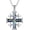 Five-Fold Cross-Abalone Shell, variant on 925 Sterling Silver Jerusalem Cross Necklace for Men Women - Crusader Cross Pendant, Catholic Christian Jewelry Religious Faith Gift, 18"+2" Chain, 2 Styles