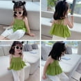 thumbnail image 5 of MAGAZINE Summer Baby Girls Pure Color Sling Tops Comfortable Breathable Halter Belt Blouse, 5 of 6
