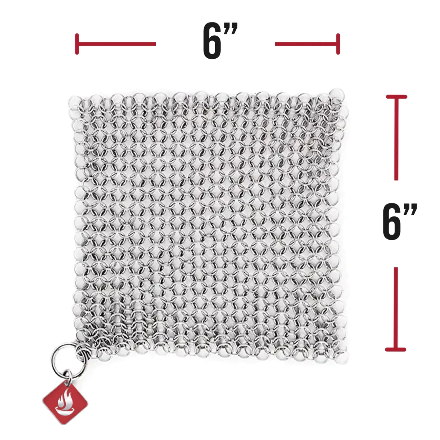 BBQ BBQSM6X6-615LP 6 in. Stainless Steel Chain Mail Scrubber for