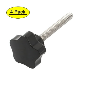 

Unique Bargains 4 Pcs M8 x 70mm Male Thread 36mm Star Head Dia Screw On Type Clamping Knob