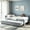 Grey, variant on AUU Twin Size Curved Round Edge Daybed with Padded Backrest, Vintage Nailhead Trim, Chenille Upholstery, Pull-Out Trundle and USB Port
