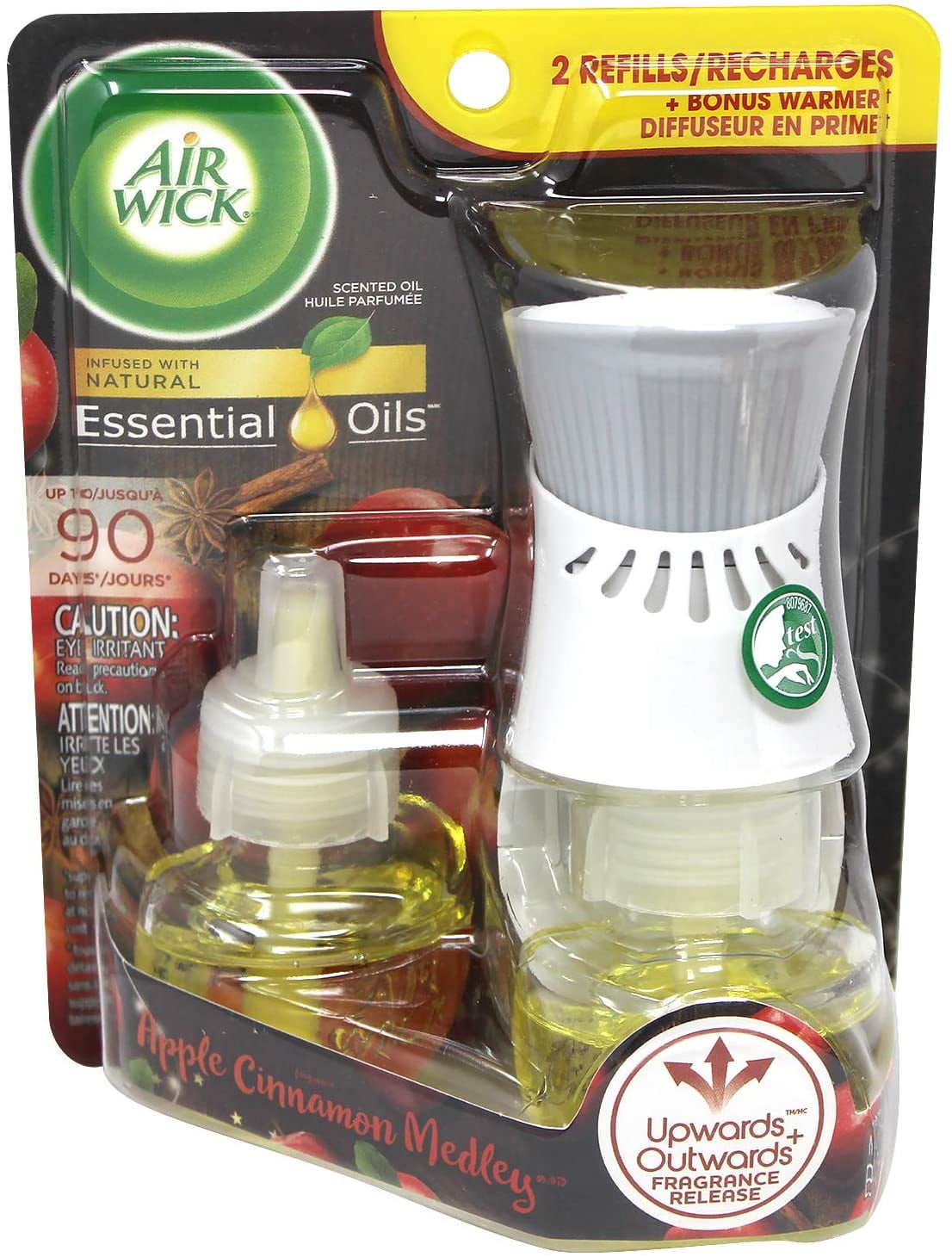 Air Wick Plug in Scented Oil Starter Kit (Warmer + 2 Refills), Apple