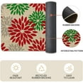 thumbnail image 6 of Red Green Dahlia Floral Boho Christmas Kitchen Mats Set of 2, Winter Home Decor Low-Profile Kitchen Rugs for Floor - 17x29 and 17x47 Inch, 6 of 6