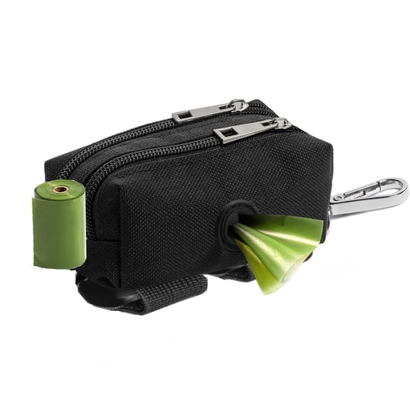 2‑in‑1 Dog Poop Bag Dispenser & Treat Pouch, Waterproof Pet Waste Bag Holder with Carabiner Clip, Portable Walking Accessory for Dog Leashes