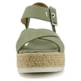 thumbnail image 3 of SODA WOMEN WEDGE SANDALS OPEN TOE ANKLE STRAP FLATFORM ESPADRILLES TRIM PLATFORM FORTUNA-S Sage Khaki Green 6, 3 of 5