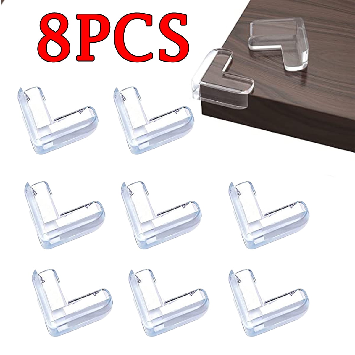 Baby Safety Corner Protectors, 8 Pack Clear Corner Guards for Tables,  Furniture, with 20pcs Strong Adhesive for Backup Use 