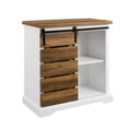 thumbnail image 1 of Buffet, 32 Pouces, Blanc Solide/chêne Rustique, 1 of 2