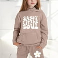 thumbnail image 2 of Kids Boys Girls Active Sweatsuit 2PC Long Sleeve Letter Graphic Hooded Sweatsuits Pullover and Jogger Pants Winter Clothes Toddler Boy Clothes 6-7 Years, 2 of 9